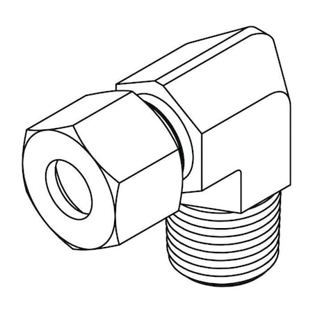 Hydraulic Fitting-Metric CompressionL12(18X1.5)-08NPT MALE STUD 90